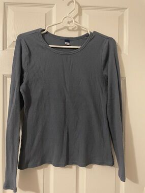 Old Navy Ribbed Long-Sleeve Top — Slate Blue